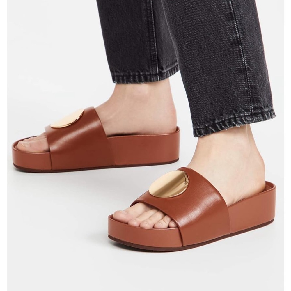 Tory Burch brown platform slide sandal women’s size 9